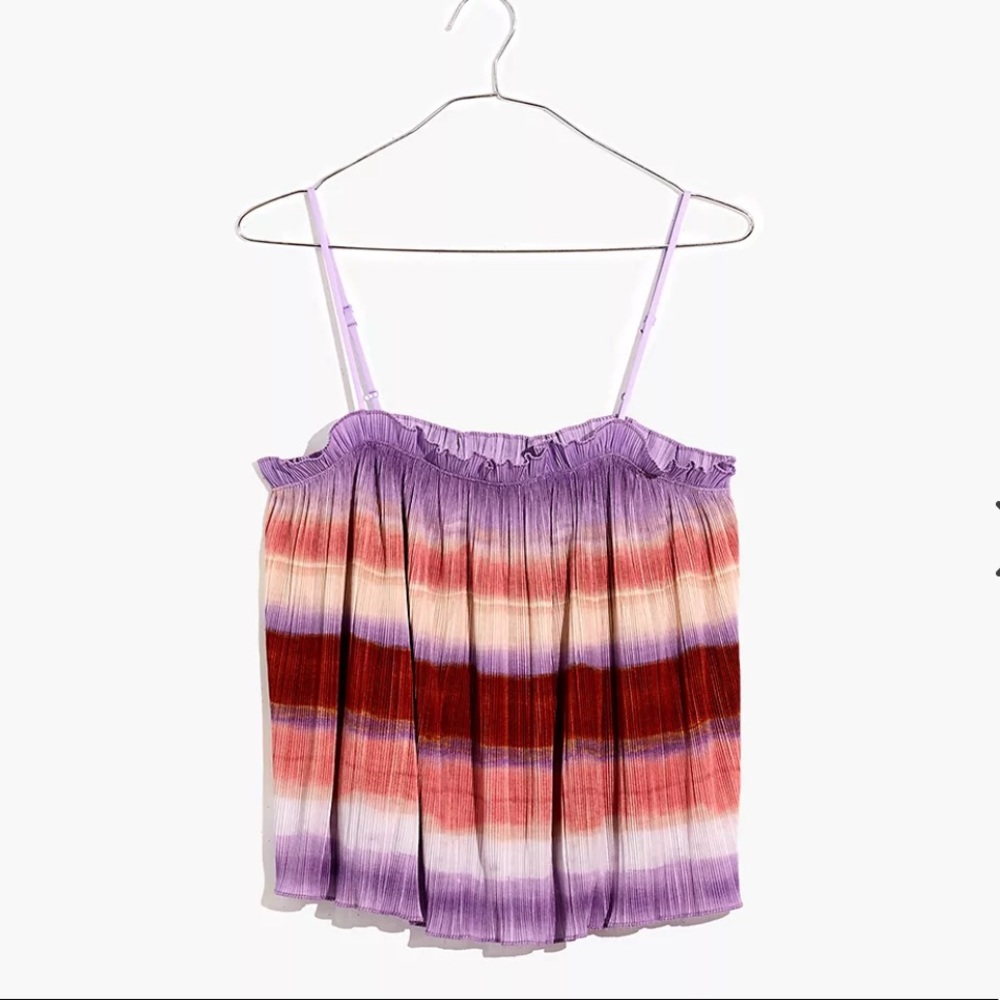 Madewell micropleat tank top in rainbow ombré